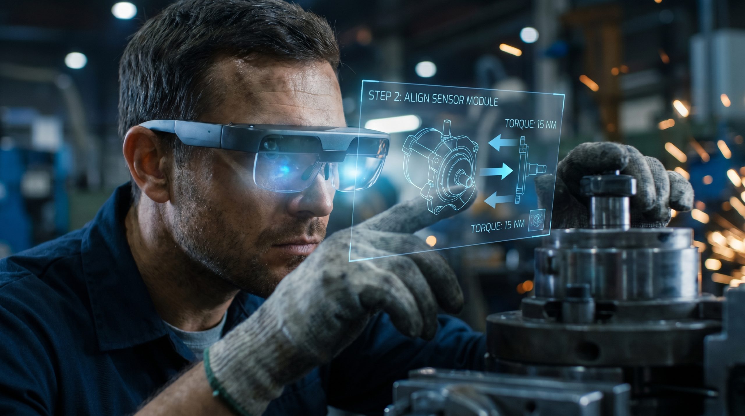 ช่างซ่อมใช้ AR Smart Glasses ตรวจสอบเครื่องจักร