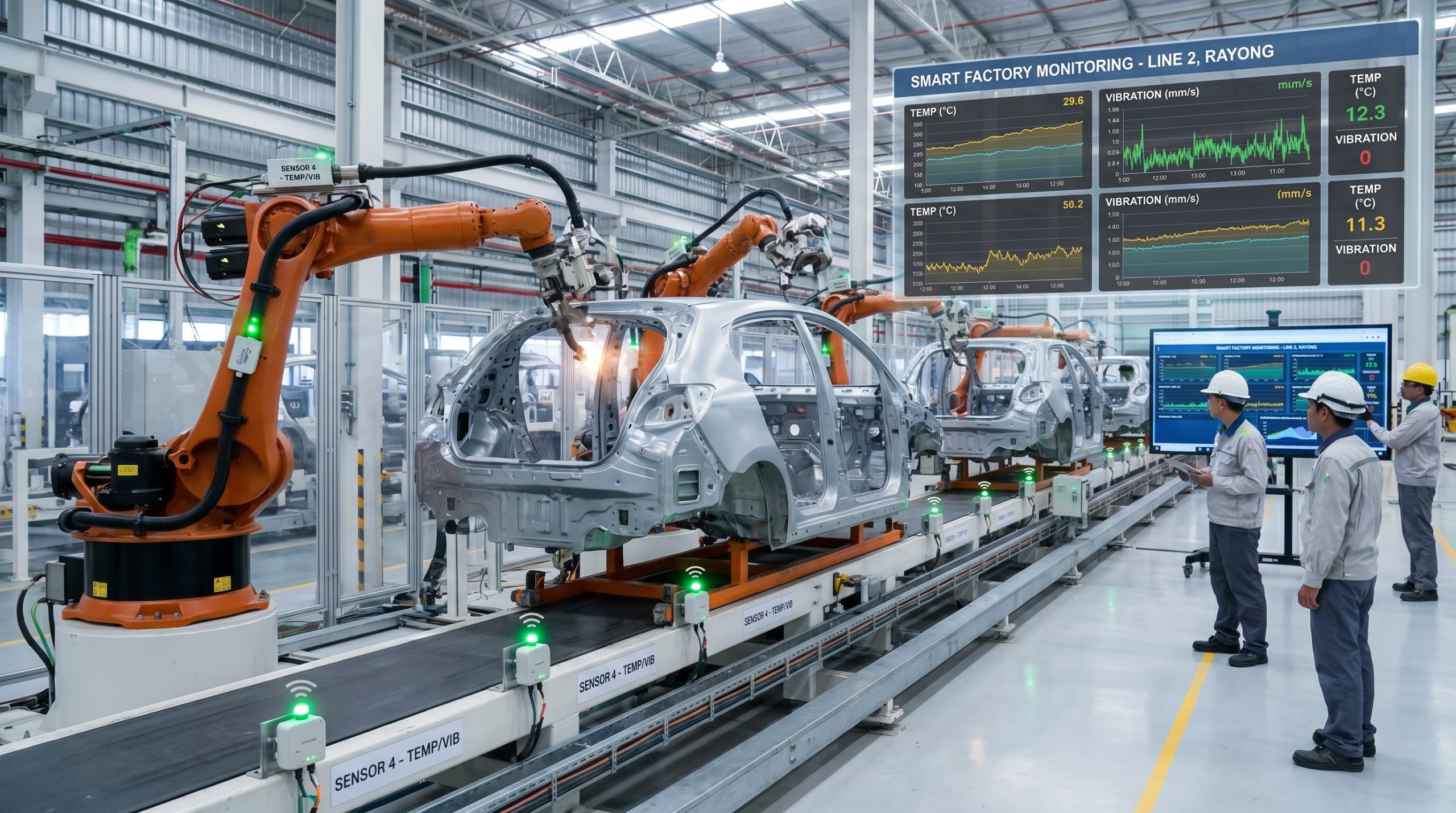 IoT Sensors on Automotive Assembly Line