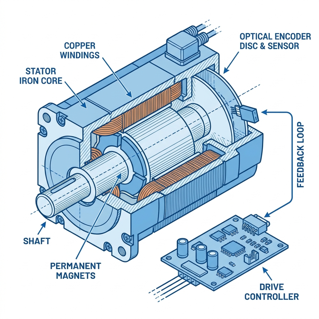โครงสร้างภายใน Servo Motor