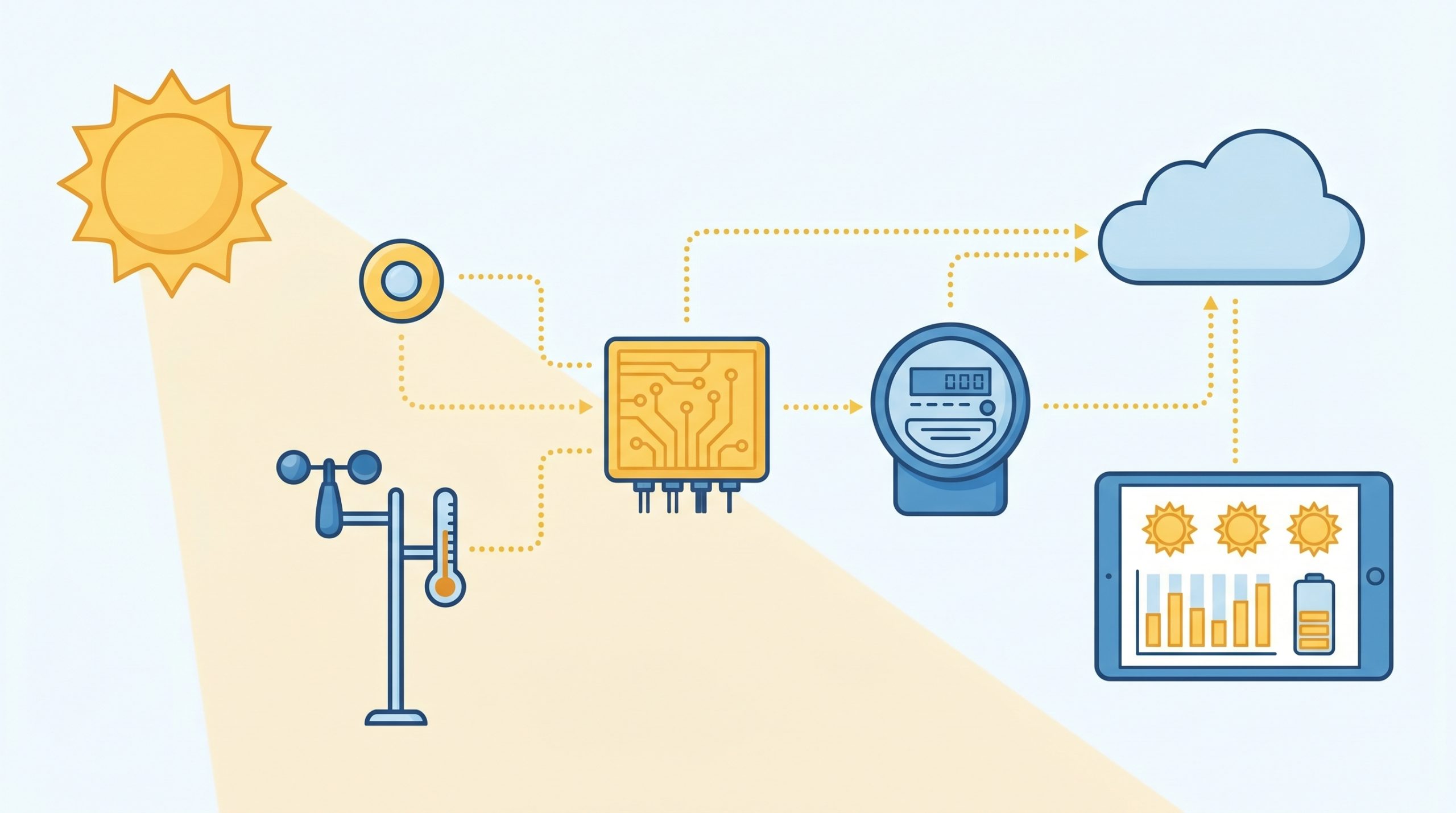 Solar IoT Components: Smart Meter, Irradiance Sensor, Weather Station