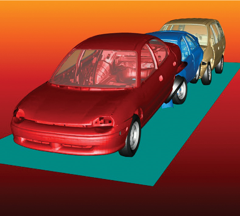 ตัวอย่างการจำลองทางฟิสิกส์ crash-test simulation